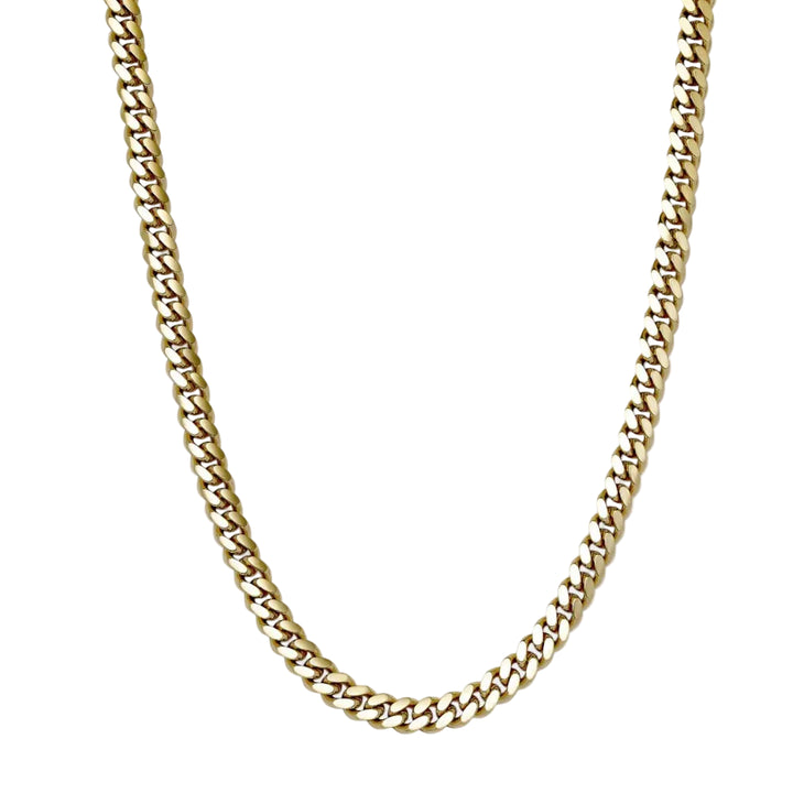 Cuban Chain Necklace Stainless Steel, - 10mm Gold