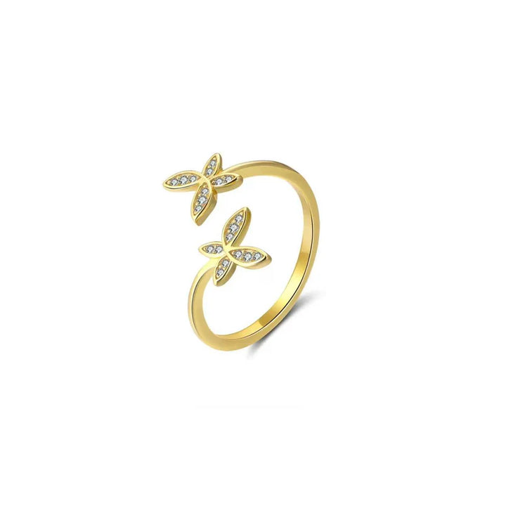Schmetterling Ring Silver 14k vergoldet