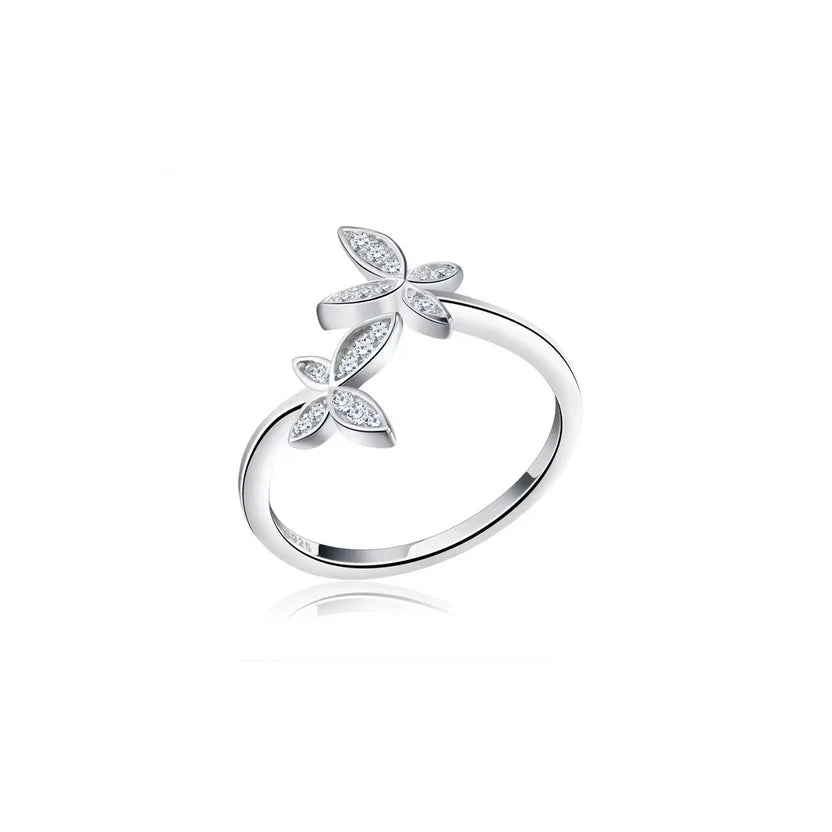 Schmetterling Ring Silver 14k vergoldet