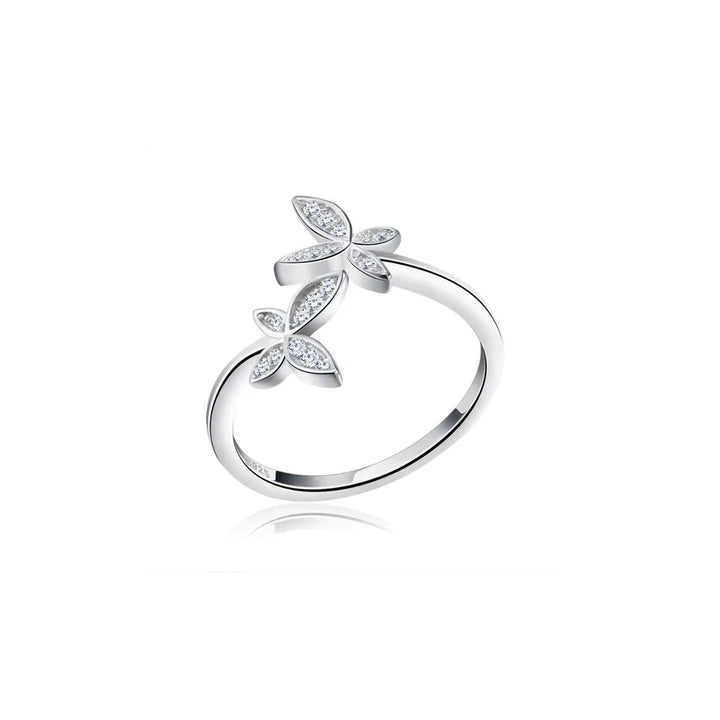 Schmetterling Ring Silver 14k vergoldet