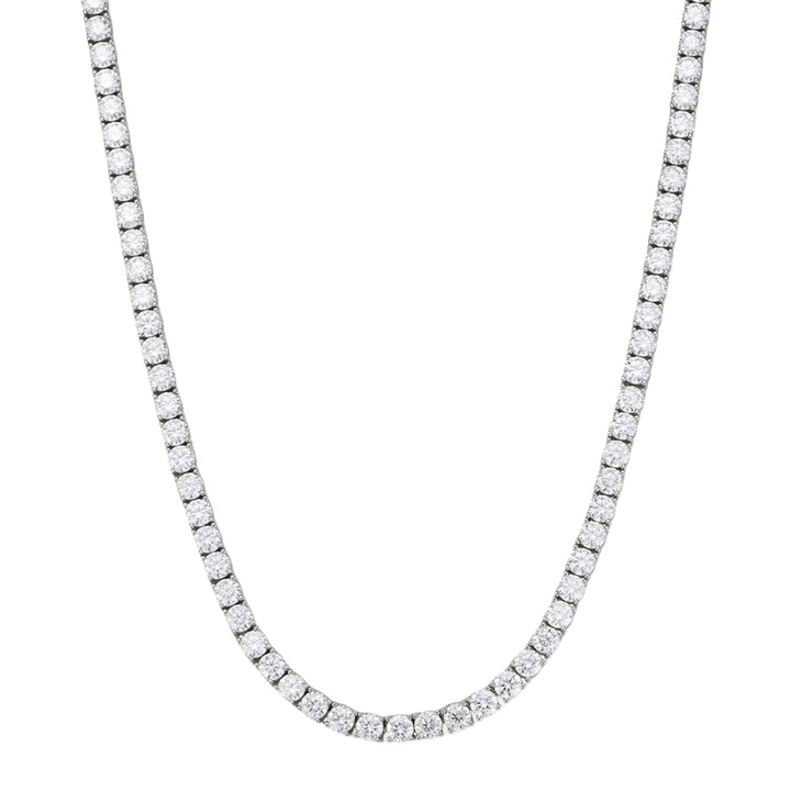Tennis Necklace Sterling Silver, - 3mm