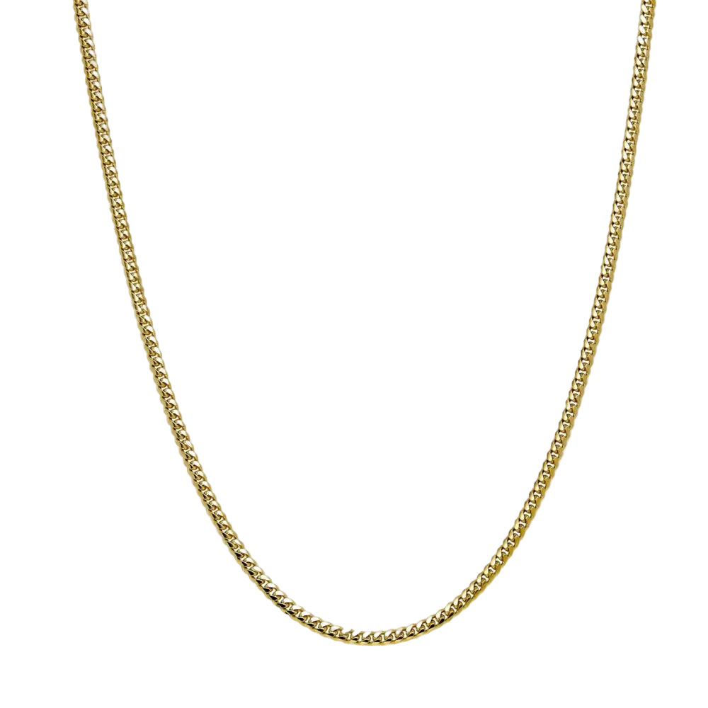 Cuban Chain Necklace Stainless Steel, - 5mm Gold