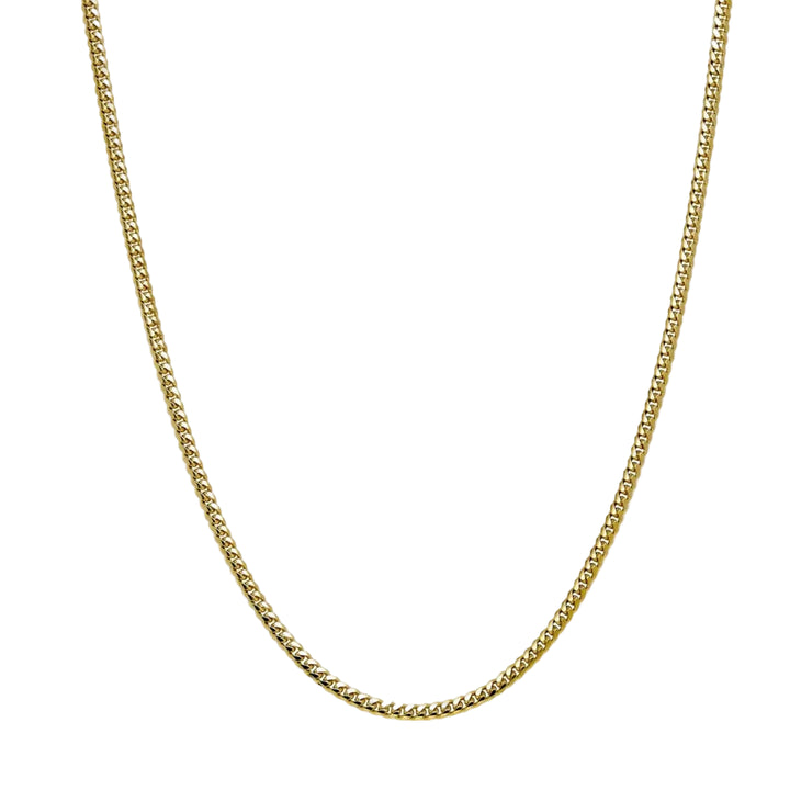 Cuban Chain Necklace Stainless Steel, - 5mm Gold