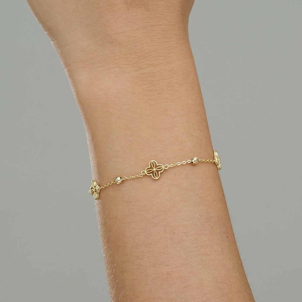 Kleeblatt Armband · Filigran · 925 Silber