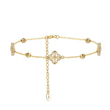 Kleeblatt Armband filigran Silber 14k vergoldet