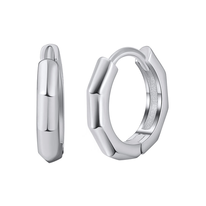 Eckige Klappcreole Silber Ohring 14k vergoldet