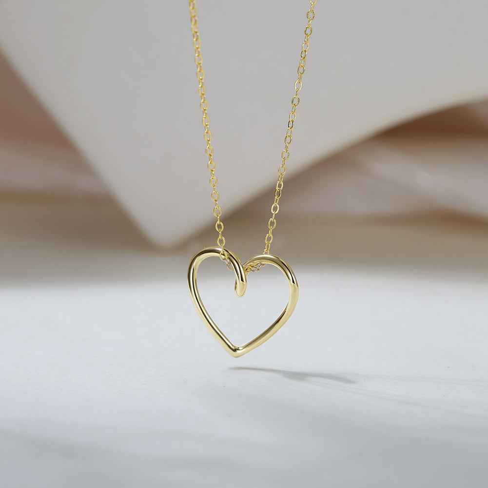 Herz Halskette Silber 14k vergoldet