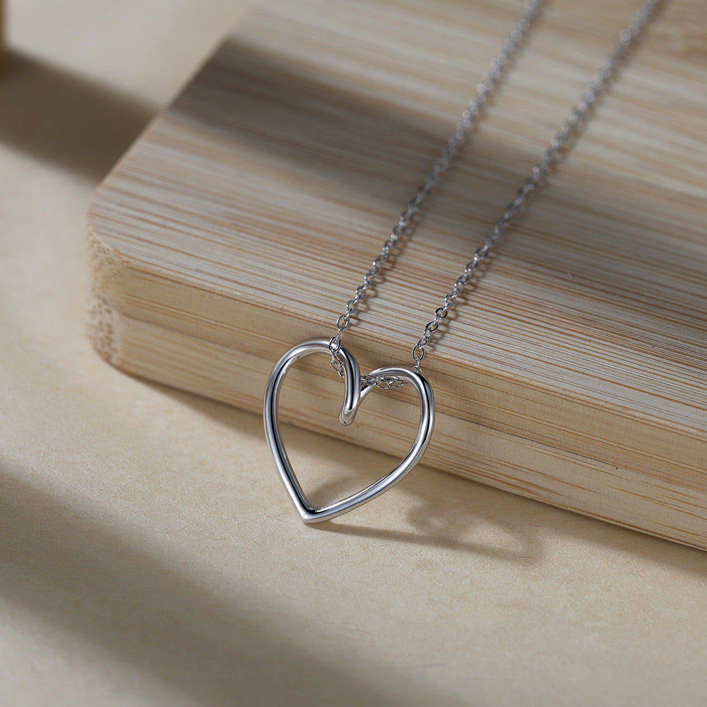 Herz Halskette Silber 14k vergoldet