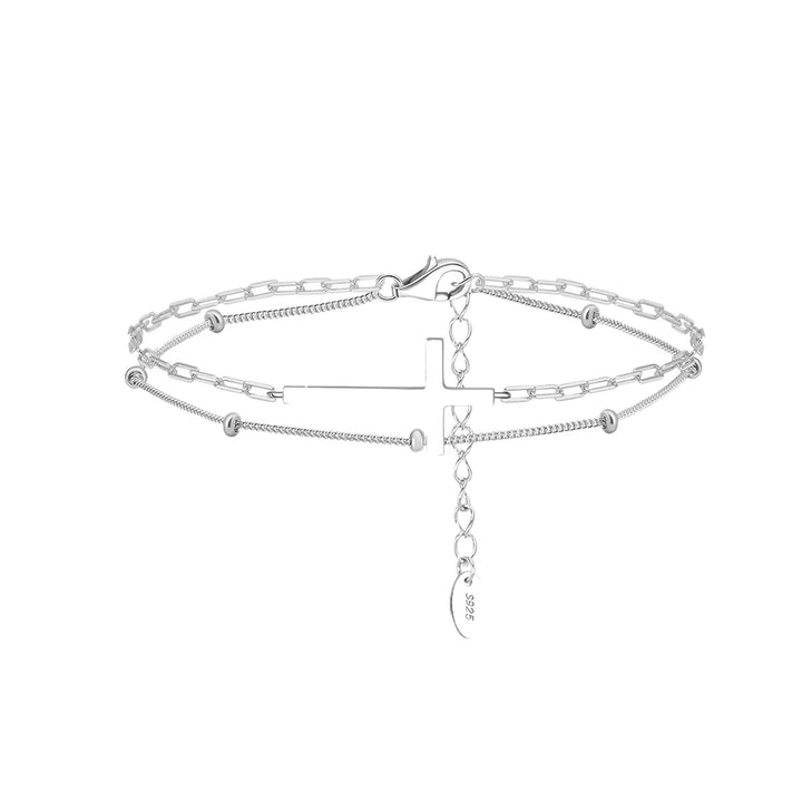 Kreuz Armband Silber 14k vergoldet