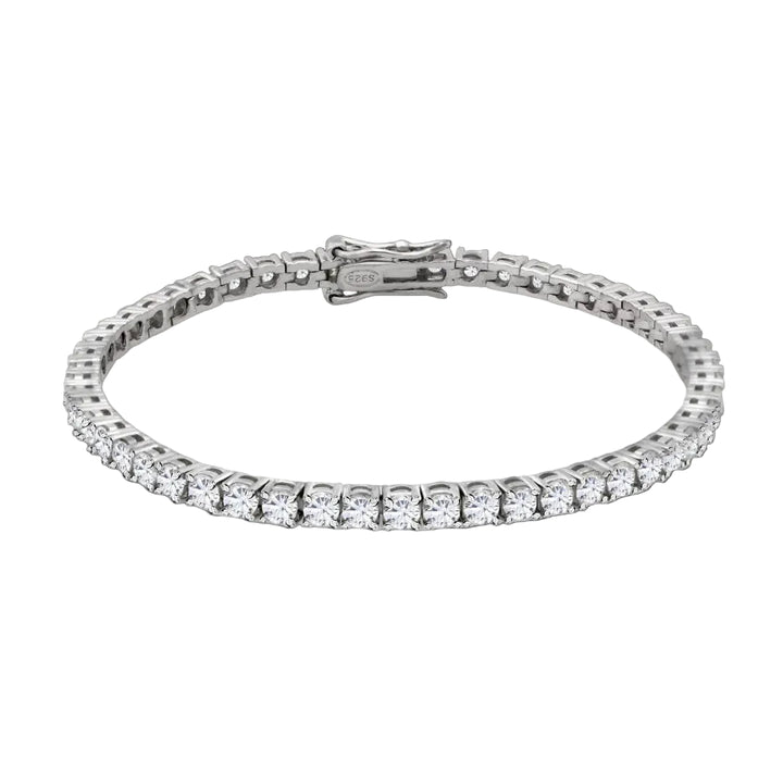 Tennis Bracelet Sterling Silver, - 3mm