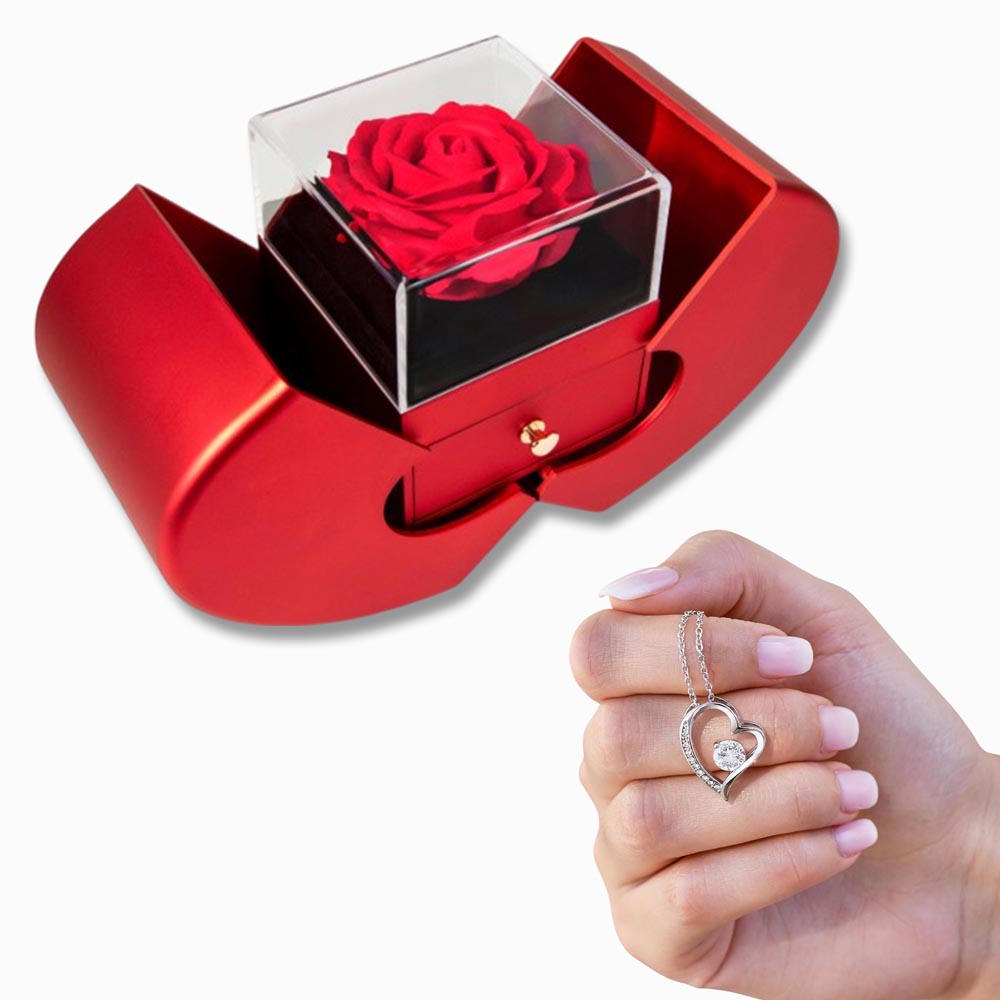 Forever Love Halskette mit Rosenbox
