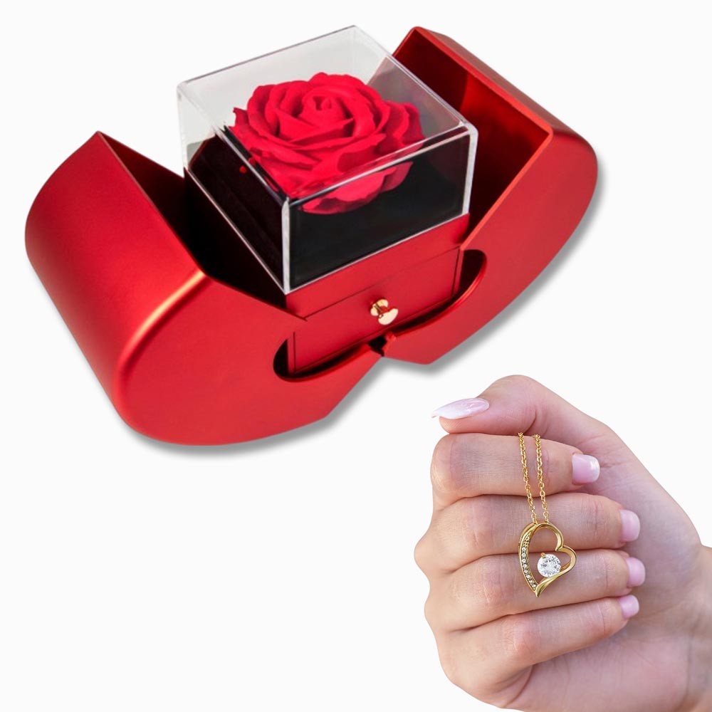 Forever Love Halskette mit Rosenbox
