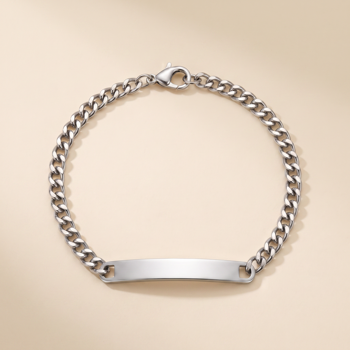 Armband mit Gravur – Silber Edelstahl