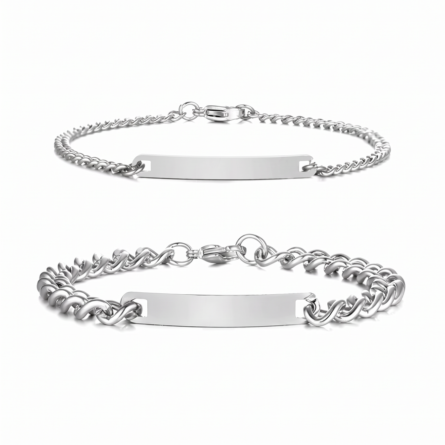 Armband mit Gravur – Pärchen-Set, Edelstahl