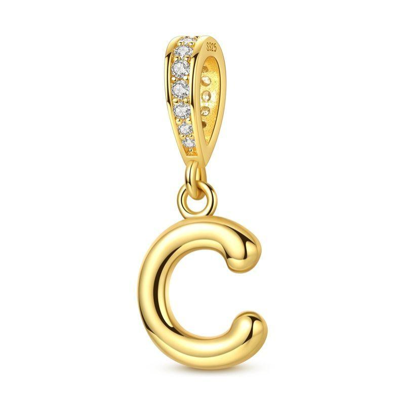 C Charm-Anhänger 18k vergoldet