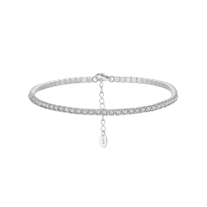 Tennis Armband Größenverstellbar Silber